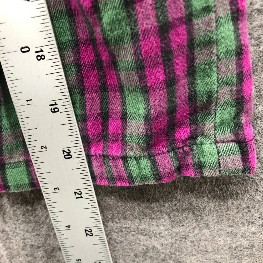 Vintage 90s Gap Girls‎ 3T Plaid Flannel Dress Purple Green Long Sleeve Collared